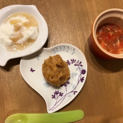 息子夢中で食べてました^ ^